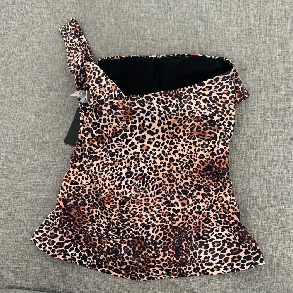 Brand New! Tempt Me Leopard Tankini One Shoulder XL Removable Pads - Picture 10 of 14